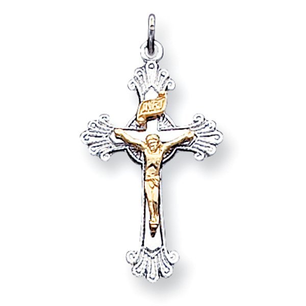 Sterling Silver & Vermeil Crucifix Charm