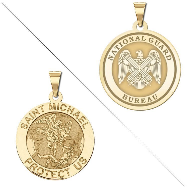 Saint Michael Doubledside National Guard Religious Medal