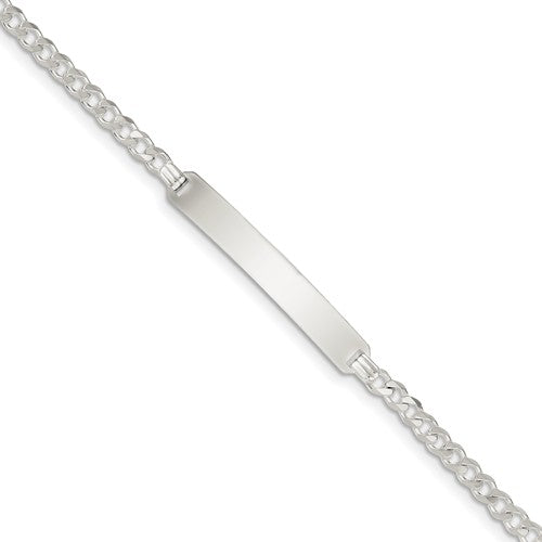 Custom Engraved Sterling Silver Men's Curb Link ID Bracelet