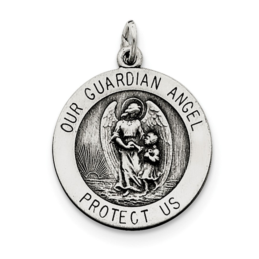 Antiqued Guardian Angel Medal