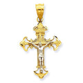 14k Two-tone Gold INRI Crucifix Pendant
