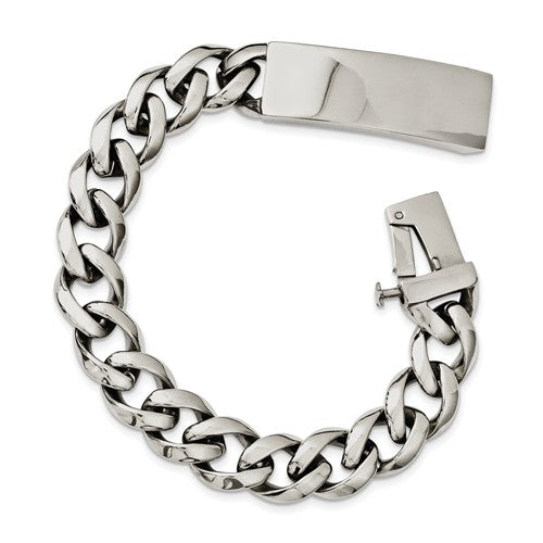 Custom Engraved Stainless Steel Men's Curb Link 8.5In ID Bracelet