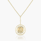 Round Saint Theresa of Lisieux Medal with Open Border Necklace