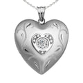 Dancing Diamond Heart Photo Locket