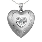 Dancing Diamond Heart Photo Locket
