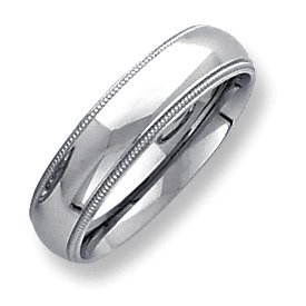 Sterling Silver Approx. 0.24 Inch Milgrain Comfort Fit Wedding Band — original PicturesOnGold photograph 1