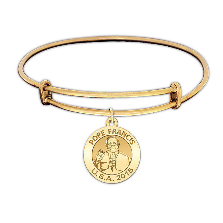 Pope Francis Expandable Embossed Bracelet W/ USA 2015