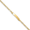 Custom Engraved 14k Gold Women's Figaro Link ID Bracelet