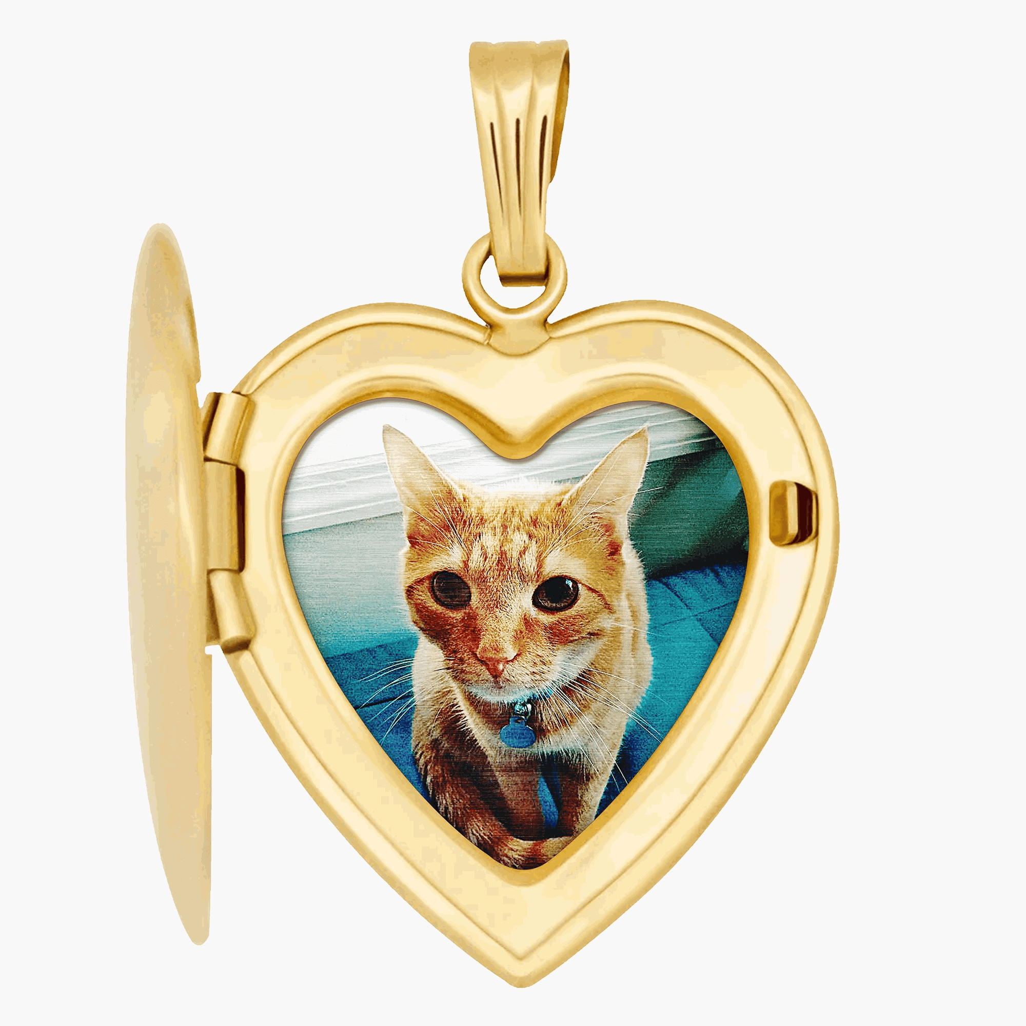 The locket shown open