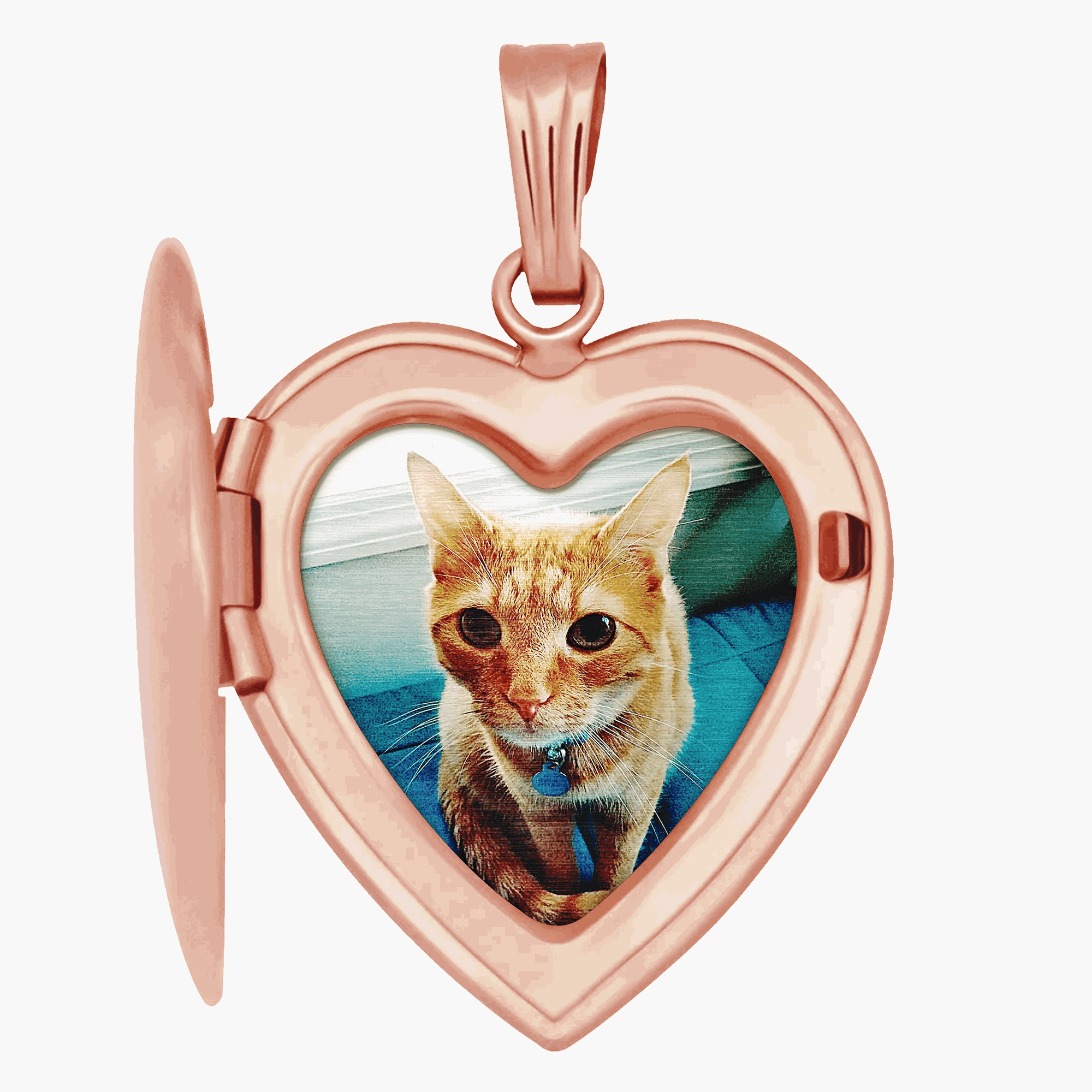 The locket shown open