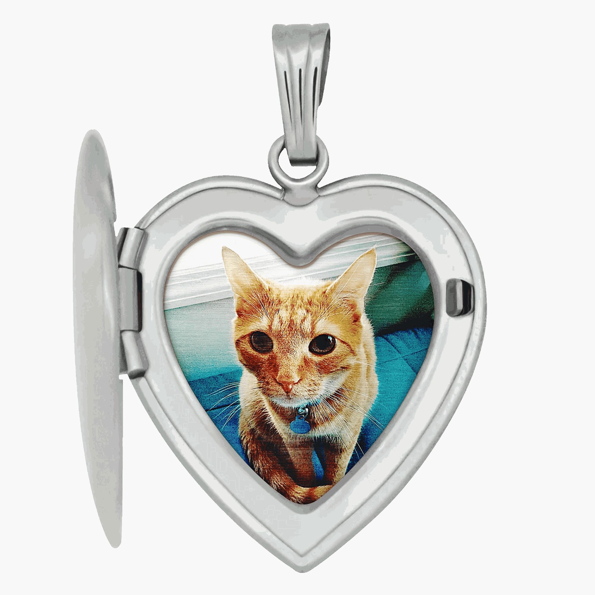 The locket shown open