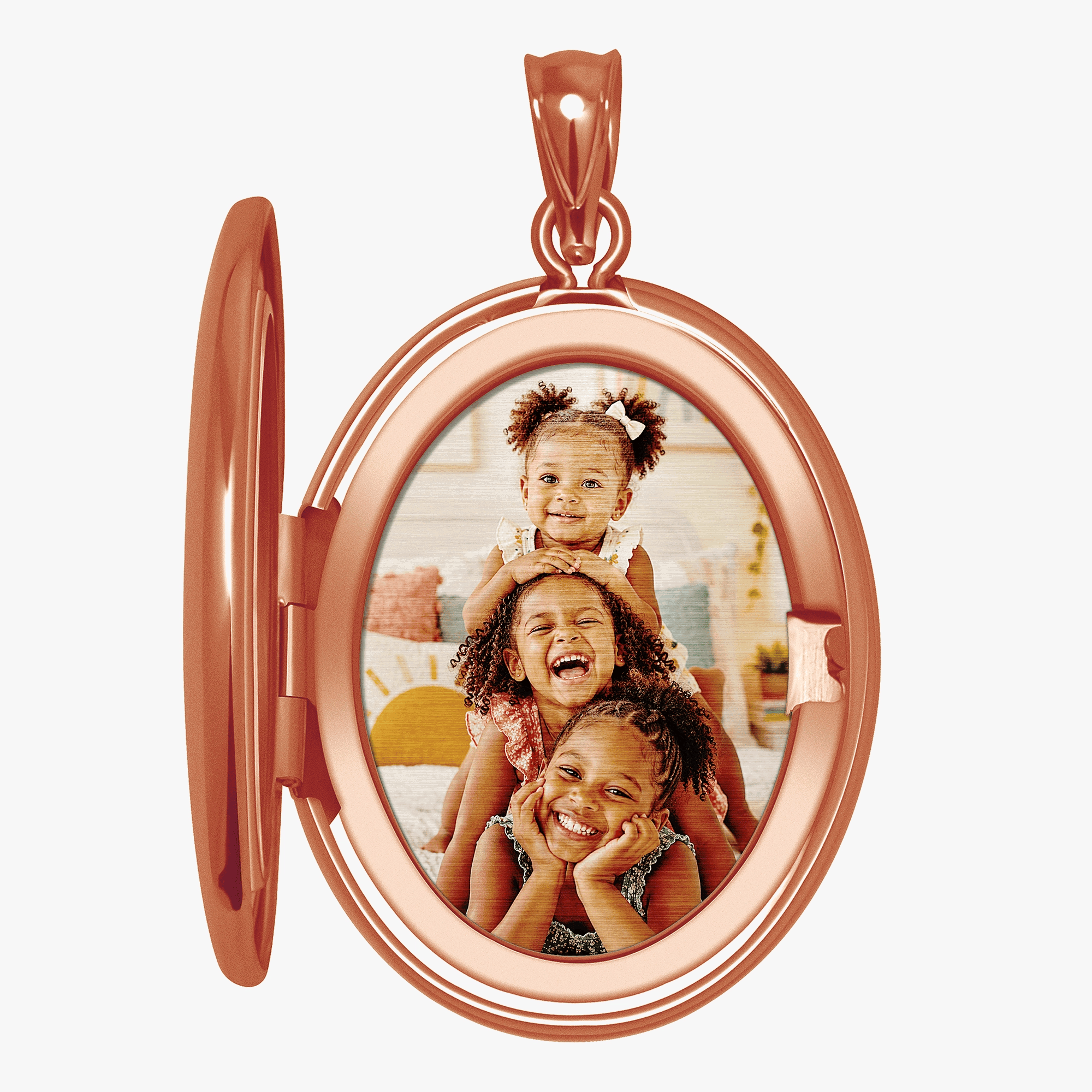 The locket shown open