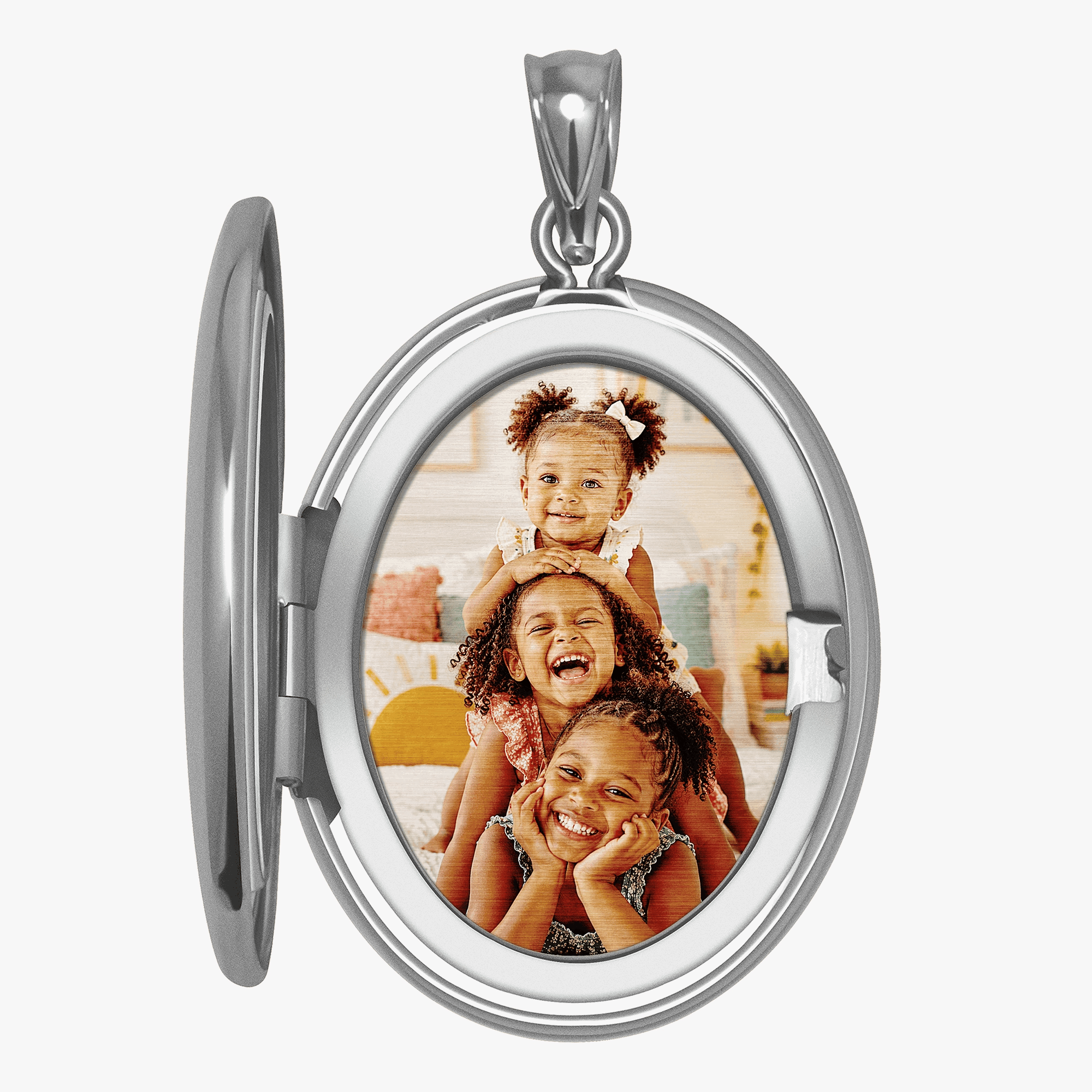 The locket shown open