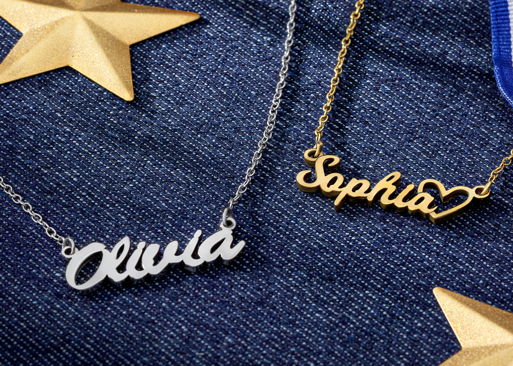 Personalized Infinity Name Bar Necklace w/ Chain Included ...