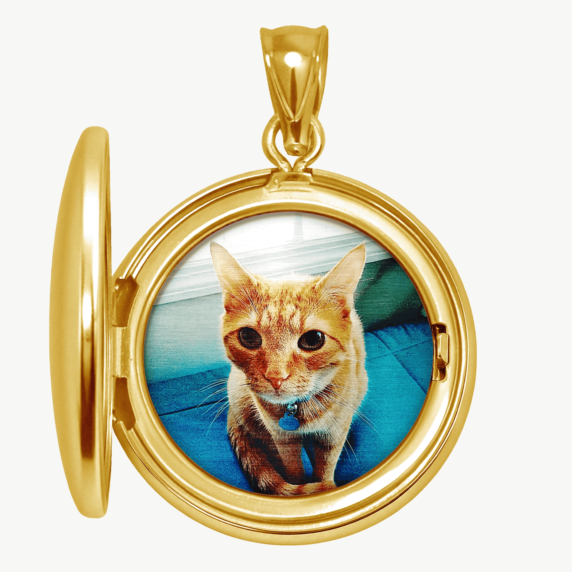 The locket shown open