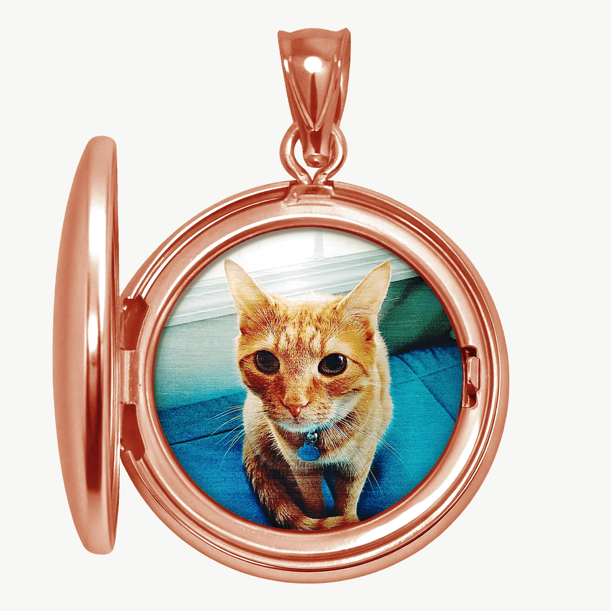 The locket shown open