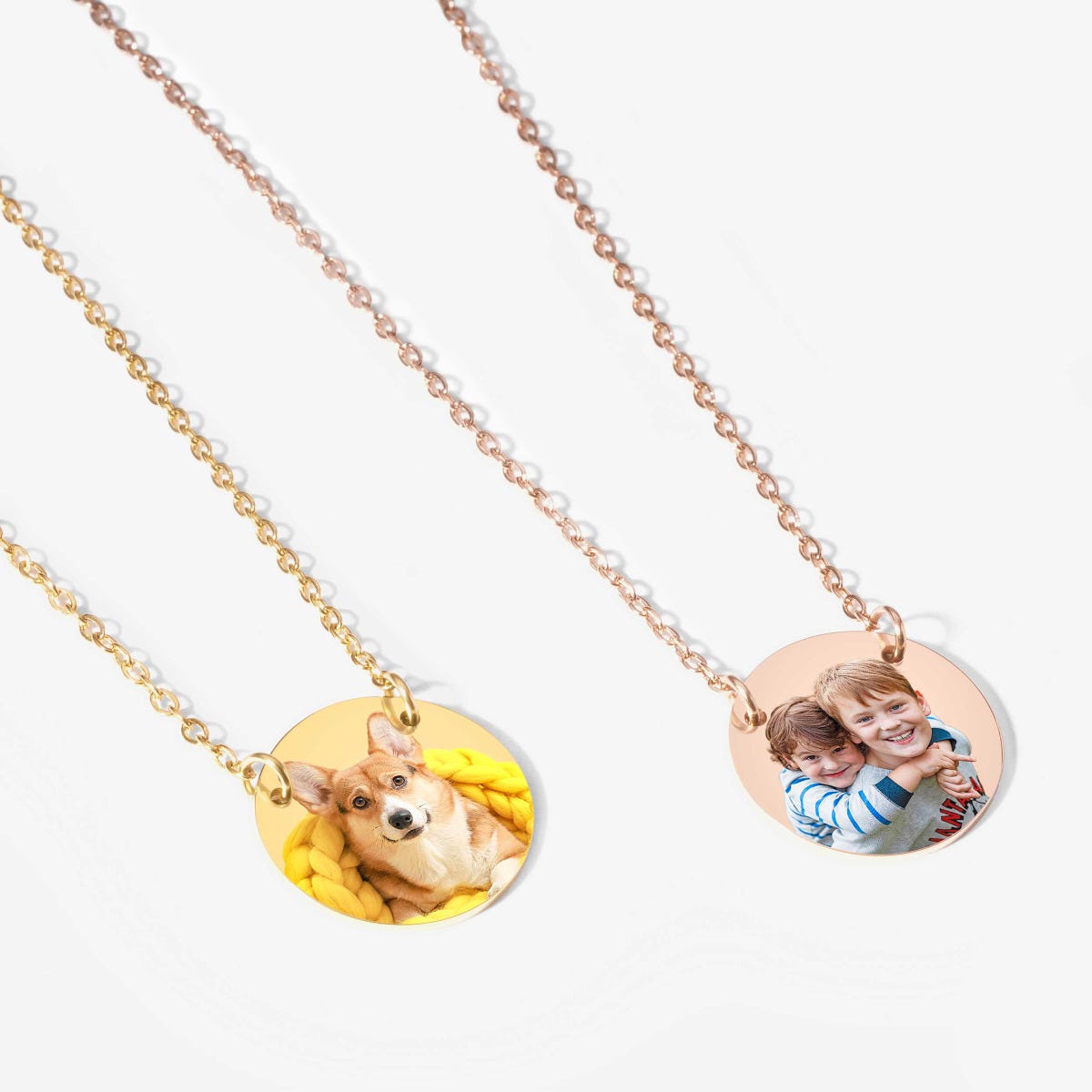 Round Photo Engraved Necklace
