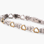 Two Tone Heart Shaped Stainless Bracelet