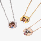 Round Photo Engraved Necklace