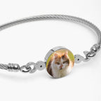 Stainless Steel Photo Engraved Bangle Bracelet