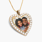 Diamond Photo Engraved Heart Pendant