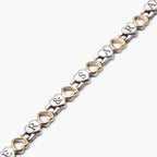 Two Tone Heart Shaped Stainless Bracelet