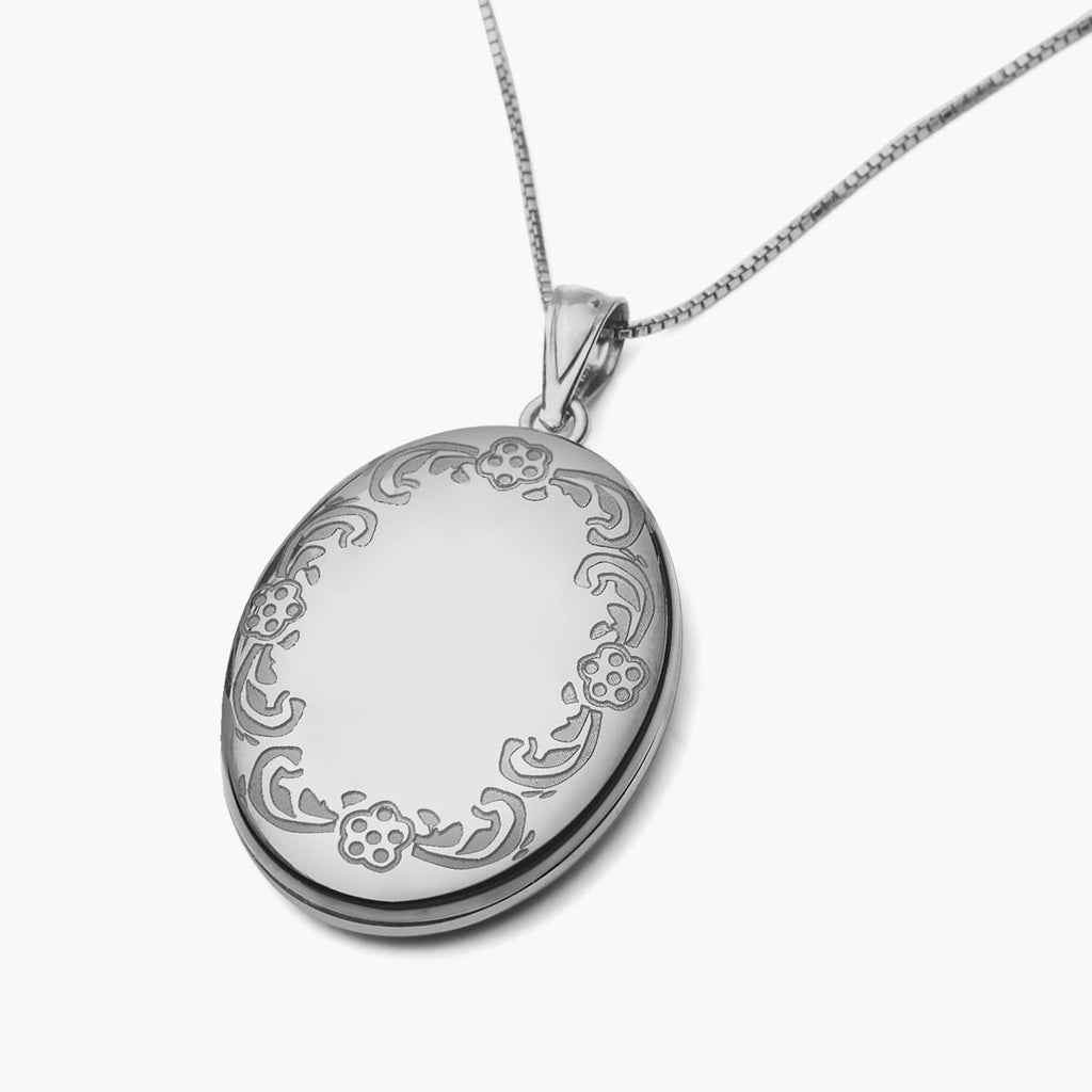 Floral Oval Photo Locket