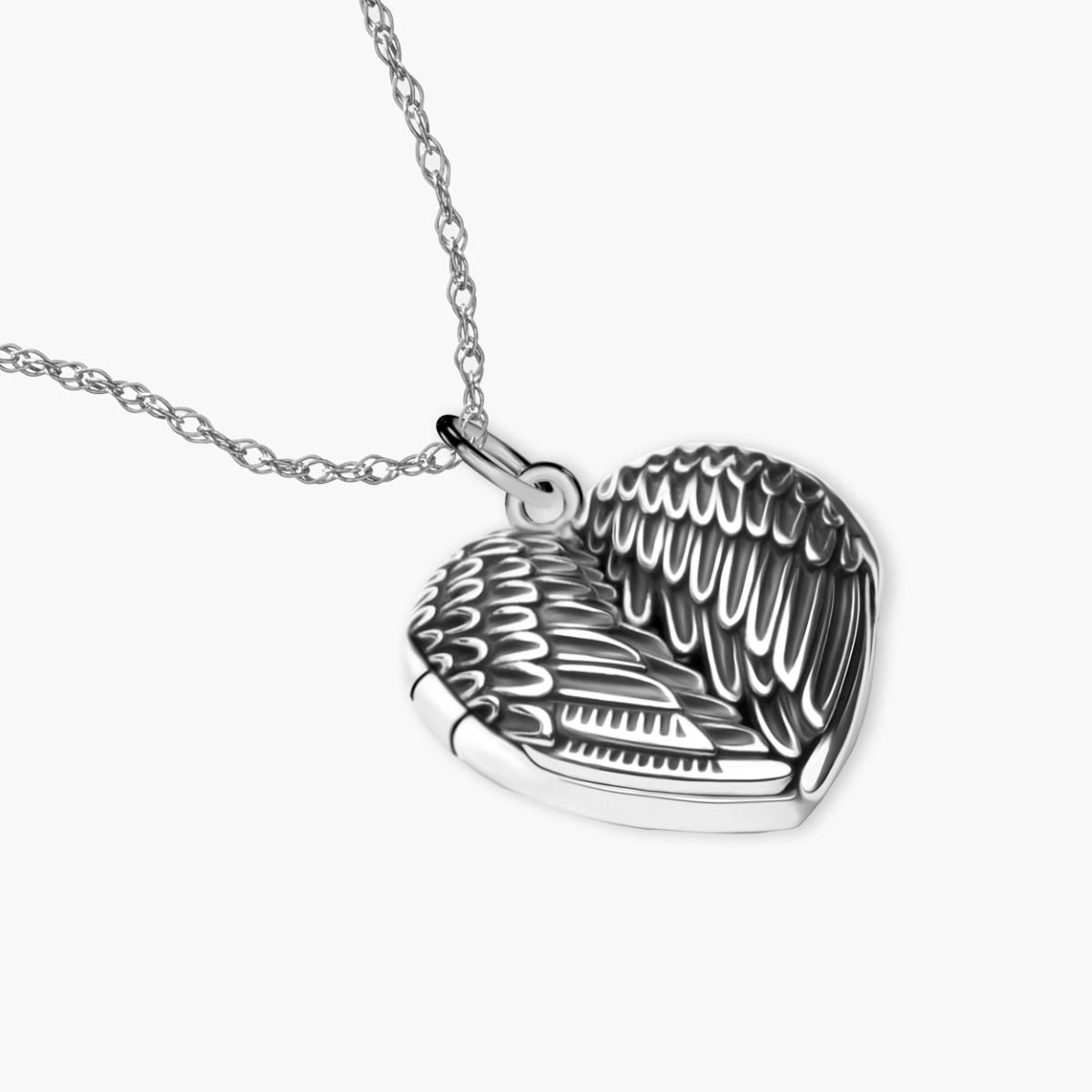 Angel Wing Heart Photo Locket