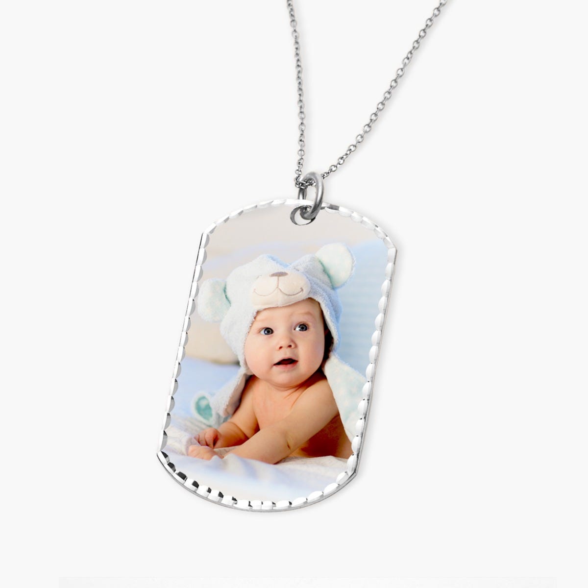 Dog Tag Swivel Photo Pendant