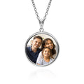 Round Bezel Frame Photo Engraved Pendant