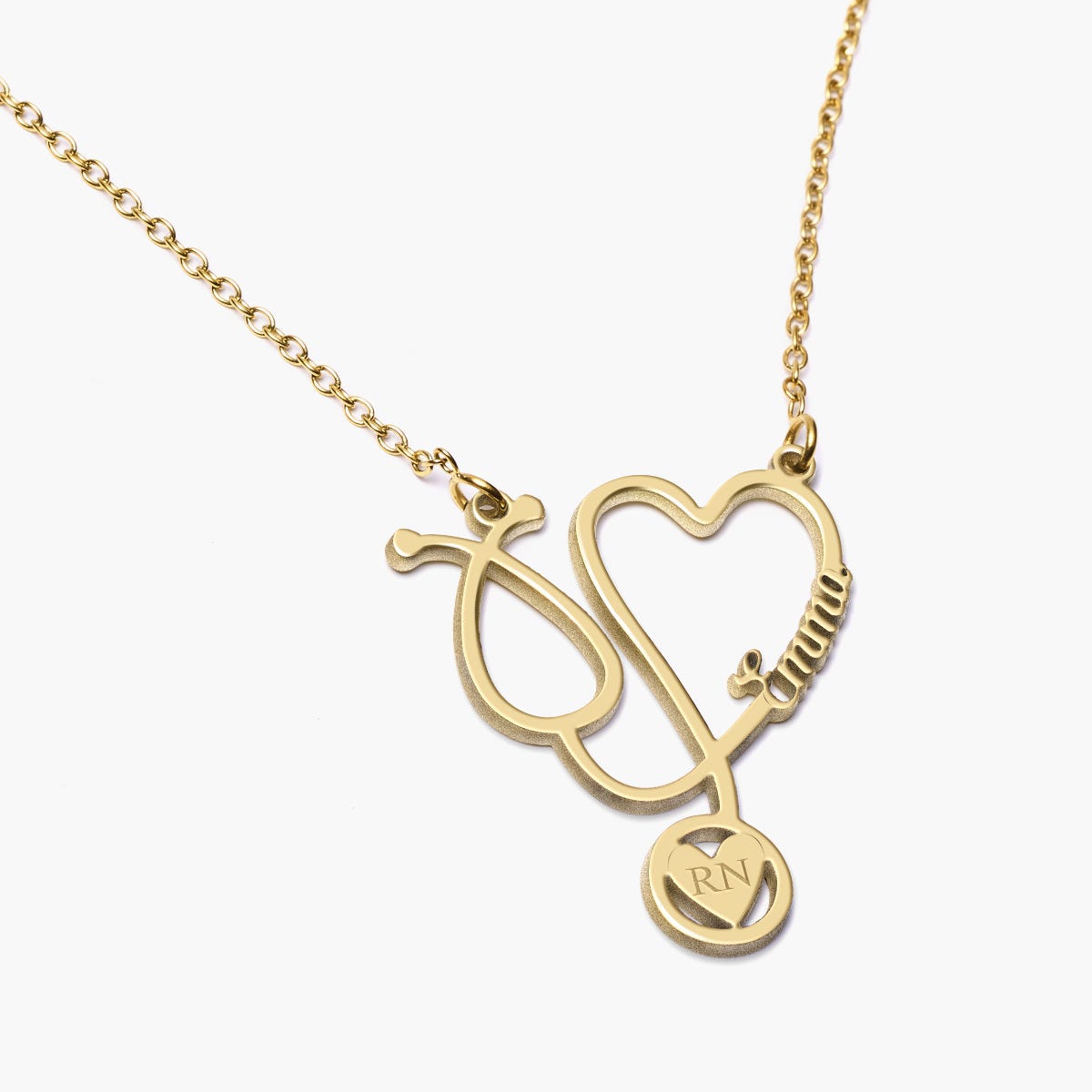 Stethoscope Name Necklace with Chain