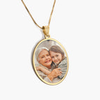 Oval Bezel Frame Photo Pendant