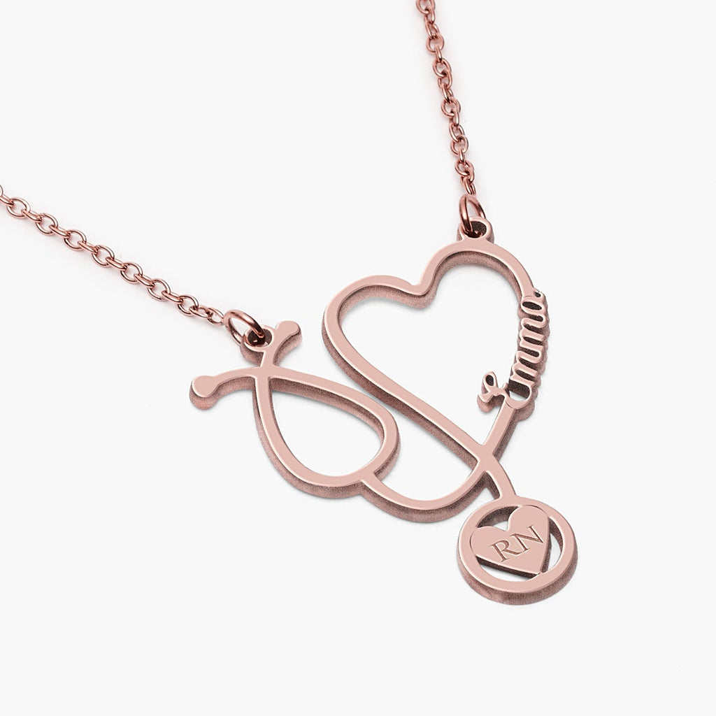 Stethoscope Name Necklace with Chain