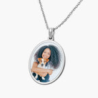 Oval Bezel Frame Photo Pendant