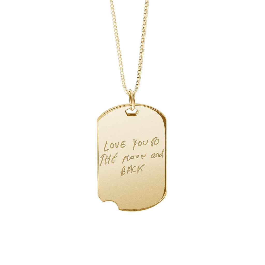 Personalized Handwriting Swivel Dog Tag Pendant