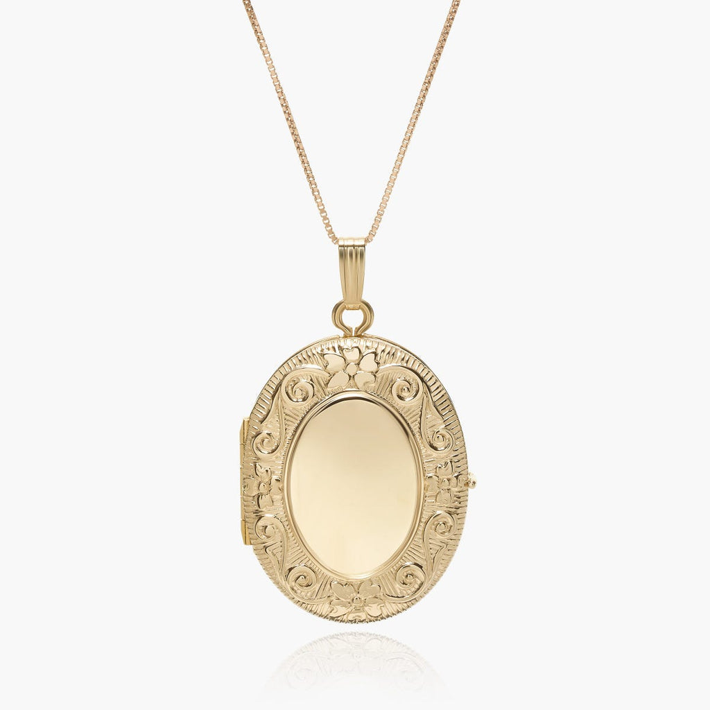 14K Gold Filled Oval 4 Photo Locket