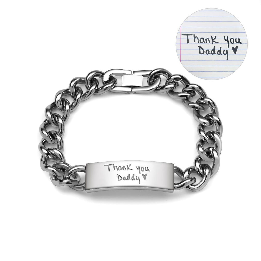 Personalized Handwriting Men's ID Bracelet