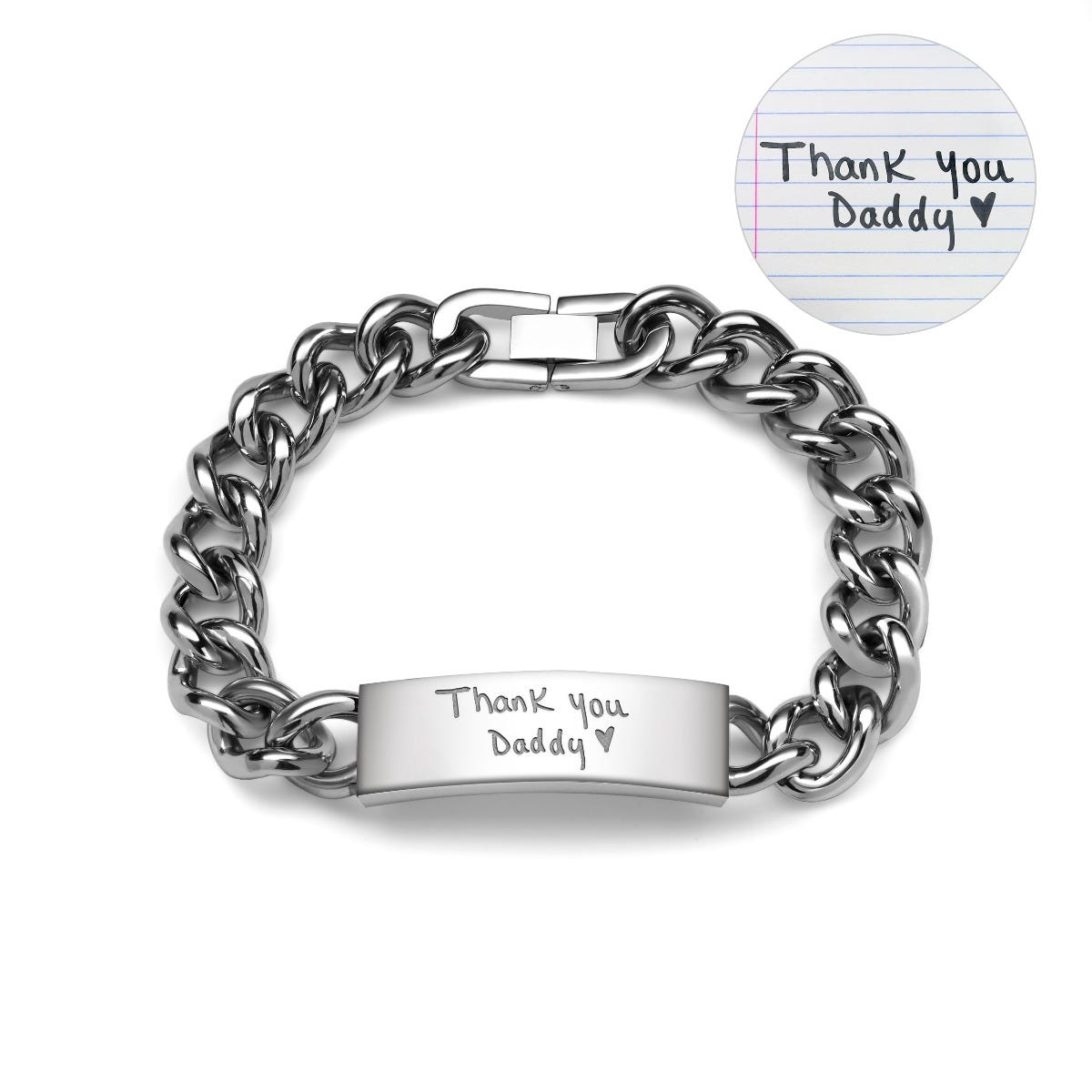Personalized Handwriting Men's ID Bracelet