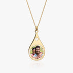 Teardrop Photo Pendant with Heart Cut Out