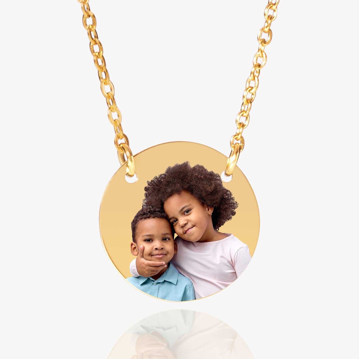 Round Photo Engraved Necklace