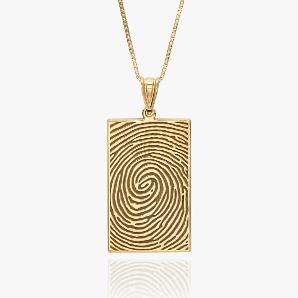 Custom Fingerprint Rectangle Charm or Pendant