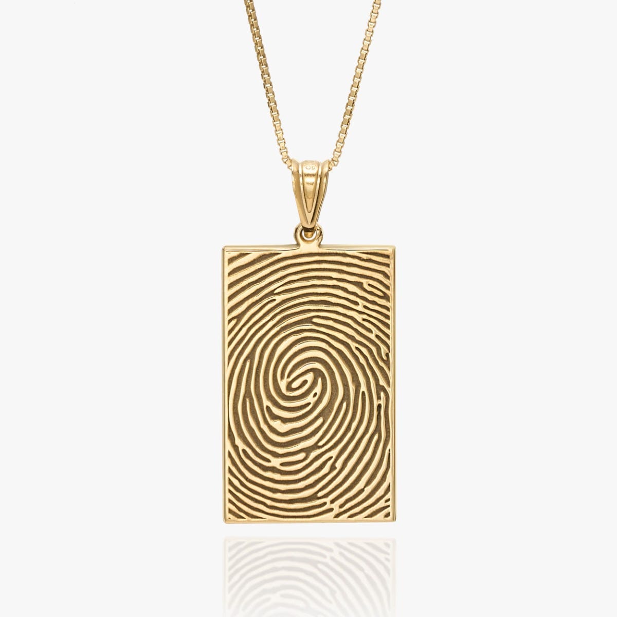 Custom Fingerprint Rectangle Charm or Pendant