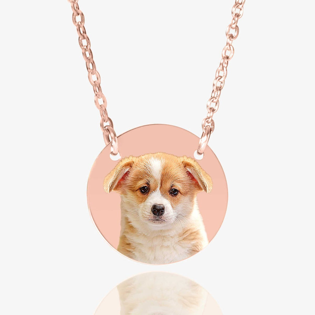 Round Photo Engraved Necklace