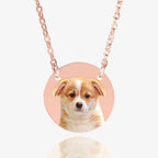 Round Photo Engraved Necklace