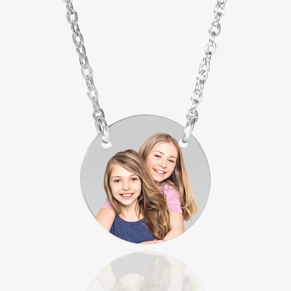Round Photo Engraved Necklace