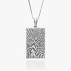 Custom Fingerprint Rectangle Charm or Pendant