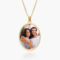 Oval Bezel Frame Photo Pendant