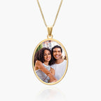 Oval Bezel Frame Photo Pendant