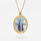 Miraculous Medal Color Oval Pendant