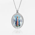 Miraculous Medal Color Oval Pendant